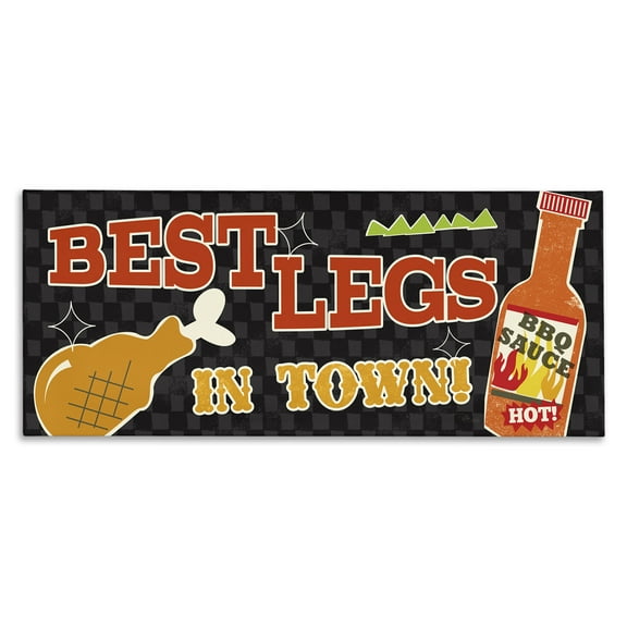 Stupell Industries Best Legs in Town Food & Beverage Painting Wrapped Canvas Art Print Wall Art, 24 x 10