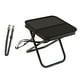 thumbnail image 1 of Taburete plegable para acampar con estructura en forma de X, silla de pesca para mochileros, barbacoas y playa. Negro, 1 of 8