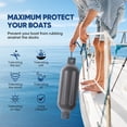 thumbnail image 5 of Dreizack Boat Fenders 4 Pack 5.5"×20" Boat Bumpers for Docking with 4 Ropes, Inflatable Ribbed Marine Pontoon Boat Fender Bumper for Docks with 1 Storage Bag, 1 Air Pump and 4 Needles, Blue, 5 of 8