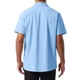 thumbnail image 3 of CAMISAS DE LINO PARA HOMBRE CORTAS DE MANGA, CON BOTONES, CASUAL, VERANO, HAWAIANAS, TALLA XL, AZUL, 3 of 5