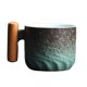 thumbnail image 1 of Taza de café con mango de madera, taza de café de cerámica, pastilla de café, taza de té de cerámica, taza pequeña de café o té de 70ml., 1 of 5