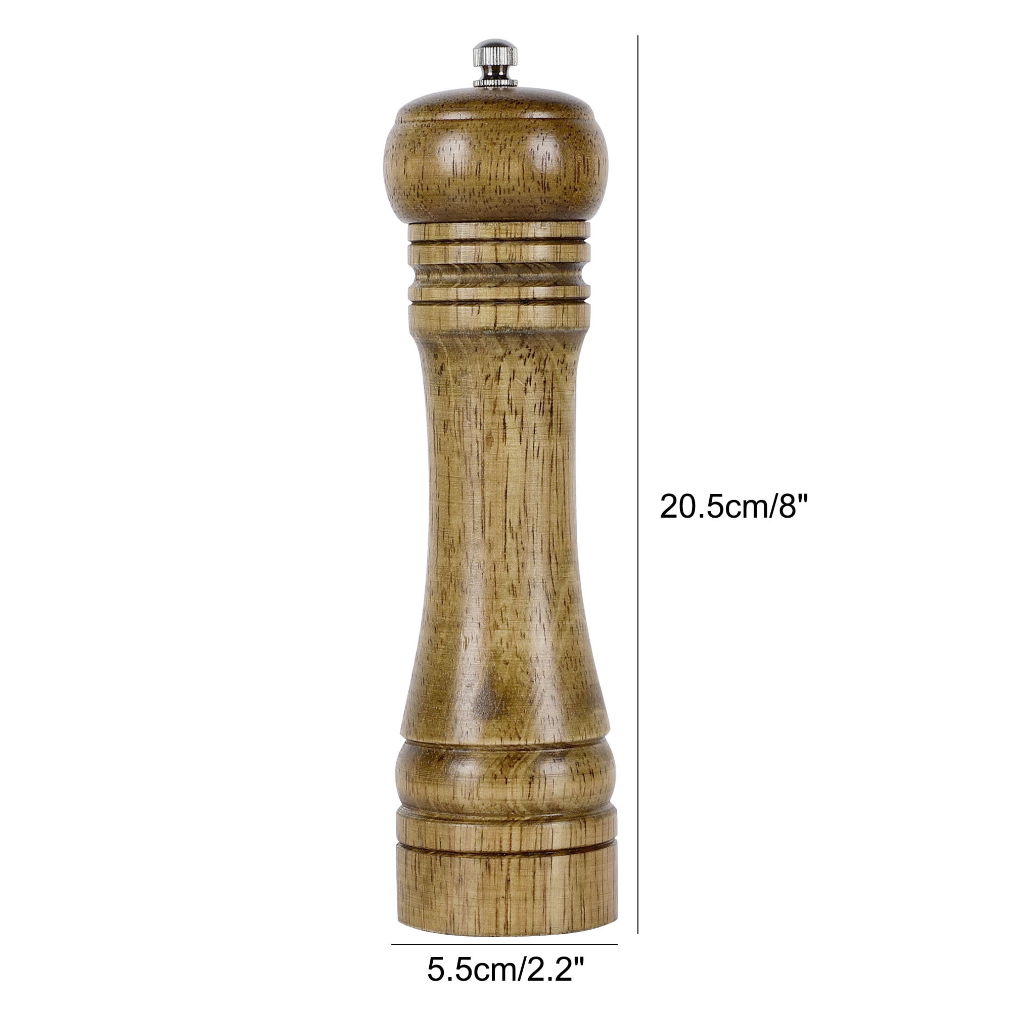 Unique Bargains Wooden Hand Crank Twist Salt Spice Container Mill