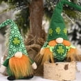 thumbnail image 2 of 2Pcs St. Patrick'S Day Gnome Decoration Irish Leprechaun Tomte Plush Handmade Scandinavian Nisse Elf Dwarf St Patricks Day Ornaments, 2 of 7