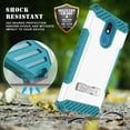 thumbnail image 3 of White/Turquoise Tri-Shield Rugged Case Cover [with Metal Kickstand + Wrist Strap Lanyard] for LG K40 | LG Solo | LG K12 Plus | LG X4 (2019), 3 of 9