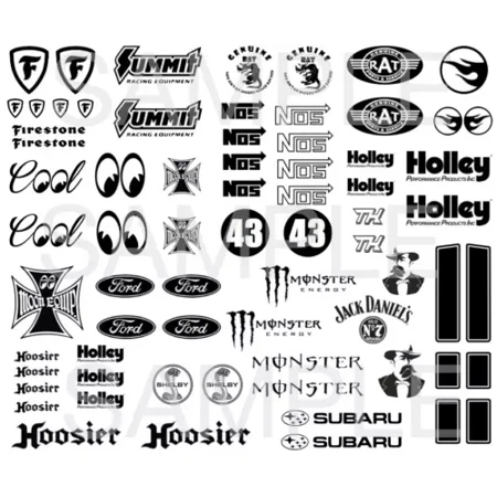 1:64,1:43,1:32,1:24 BLACK&WHTE WATER-SLIDE DECALS FOR HOT WHEELS, SLOT CAR MODEL