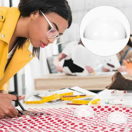 Set of 2 Transparent Glass Dome Paperweights for Sewing and Crafting, Desk Accessories for Office and Home Use