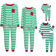George Baby and Toddler Jolly Green Stripe Matching Family Pajamas Set, 2-Piece, Sizes 12M-3T