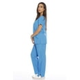 thumbnail image 3 of Just Love Women's Scrub Sets Six Pocket Medical Scrubs (V-Neck with Cargo Pant) (Malibu Blue, Medium), 3 of 4