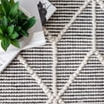 thumbnail image 4 of nuLOOM Serena Textured Prism Trellis With Tassels Wool Area Rug, 7' 6" x 9' 6", Gray, 4 of 4