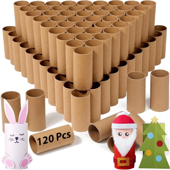 Brown Cardboard Tubes for Crafts | Kraft Paper Rolls for DIY, Art Supplies, Handicraft Projects & Holiday Decor - Crush Resistant