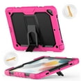 thumbnail image 3 of ELEHOLD for iPad Pro 10.5" 2019/2017 Ragged Case, Soft Silicone Hard PC Shoulder Strap Built-Kickstand Anti-Drop Shockproof Heavy Duty Protective Cover Case,Rose, 3 of 9