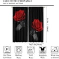 thumbnail image 2 of Red and Black Rose Blooming Women Bedroom Decor Shading Curtains, Printed Decorative Curtains for Adult Bedroom Living Room, 2 Panels, 55x63in, 2 of 6