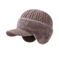 thumbnail image 3 of Gorra de béisbol con orejeras para hombre, ideal para clima frío, ideal para acampar y hacer senderismo. Caqui, 3 of 9
