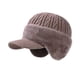 thumbnail image 3 of Gorro de invierno para hombre con orejeras, cálido y transpirable, ideal para senderismo y deportes. Caqui, 3 of 9