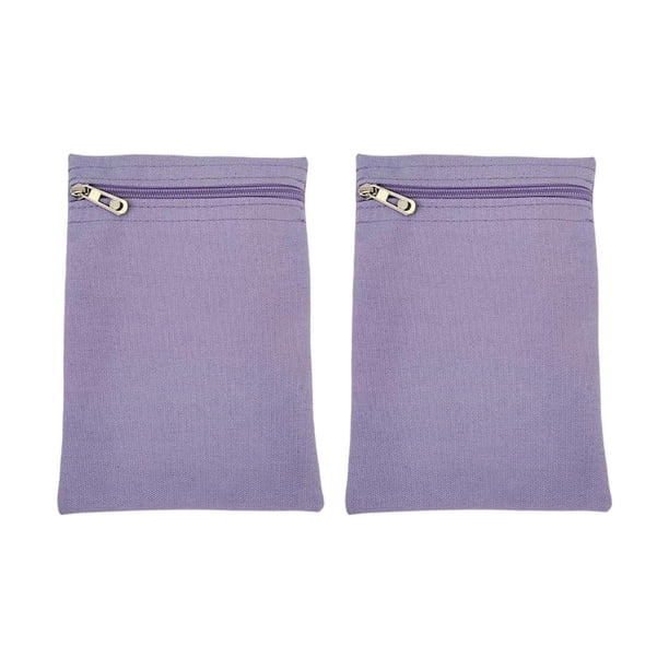 2 piezas de bolsillo para coser con cremallera, bolsillos interiores para abrigos, porta pasaporte práctico Púrpura