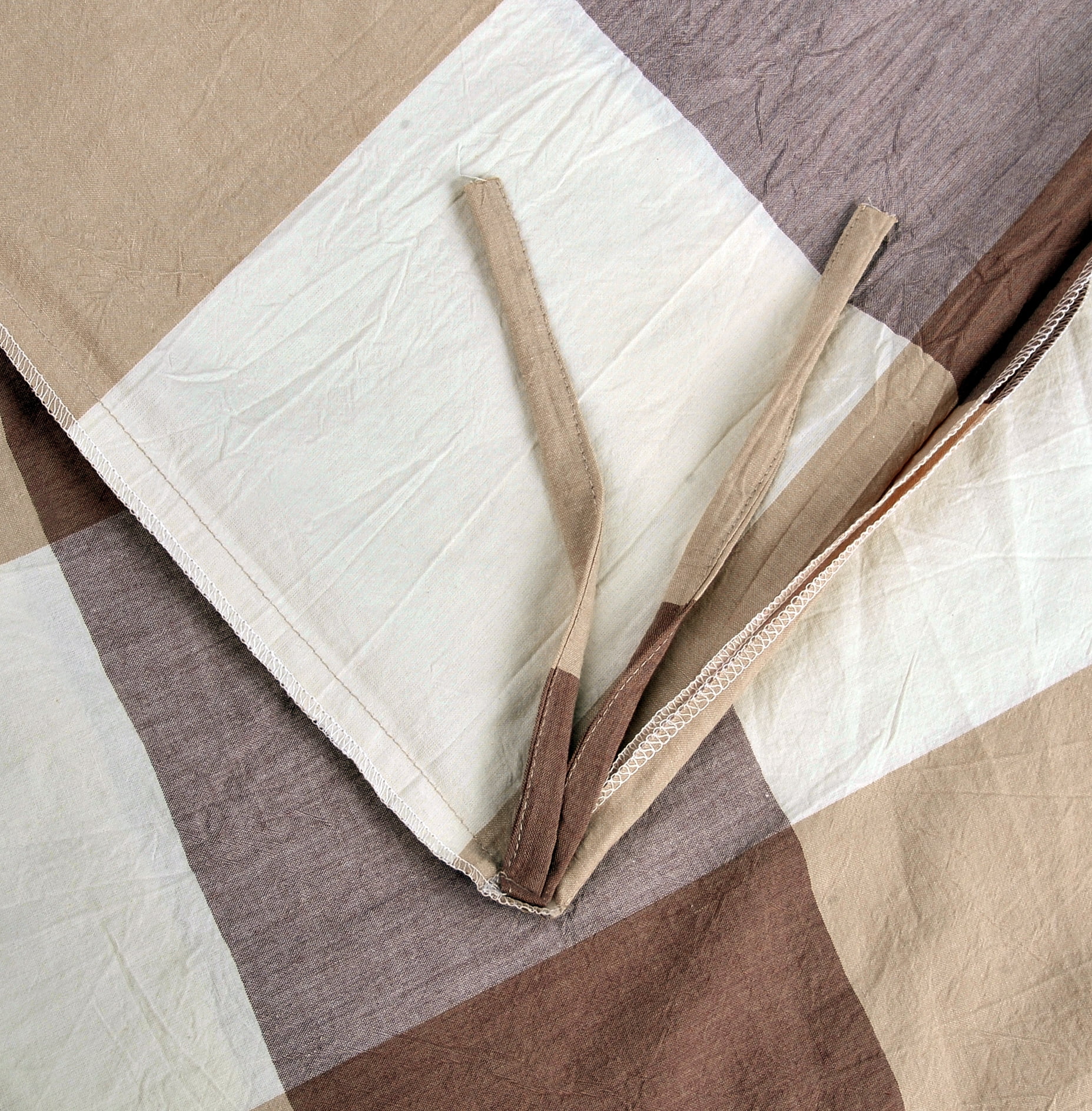 Home Soft Things 3 Piece Washed Cotton Duvet Cover Set - Buffalo - Caramel - King (102" x 90")