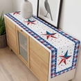 thumbnail image 4 of Independence Day Table Runner 60 Inches Long Farmhouse Dress Scarves, Red Blue Patriotic Star Stripes Plaid Dining Tablerunner for Coffee Table/Kitchen Island/Party Décor, 13" x 60", 4 of 8