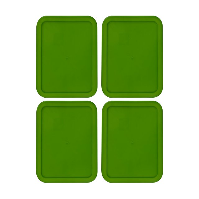 Tapas para contenedores MRX Solutions, 19,7 x 14,6 cm, color verde, paquete de 4