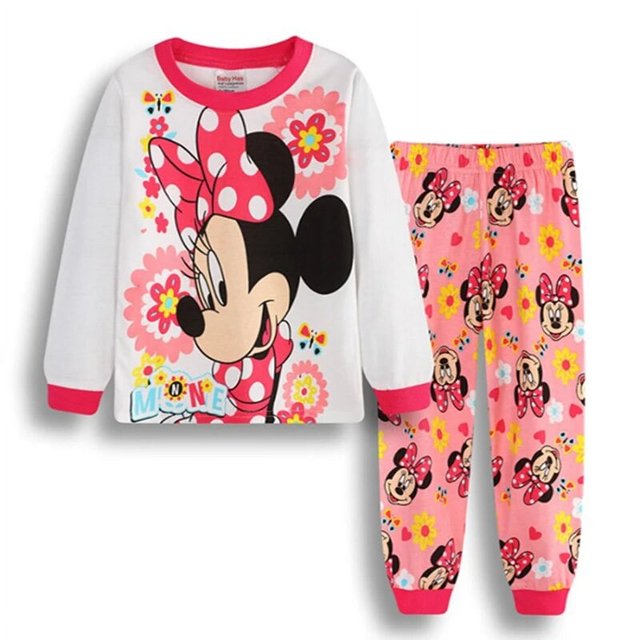 Pijamas de Spiderman para niños y niñas, ropa de dormir de manga larga, traje de Mickey Mouse, ropa de dormir de Frozen, otoño