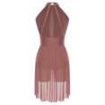 thumbnail image 4 of Moggemol Robe de Danse Lyrique pour Femmes Robe Asymétrique en Chiffon Jupe en Tulle Rose Poussiéreux S, 4 of 7