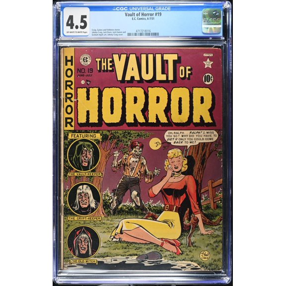 Vault of Horror #19 CGC VG+ 4.5 Off White to White Johnny Craig Cover! Comic Book