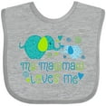 thumbnail image 3 of Inktastic My Mawmaw Loves Me Cute Elephants Boys or Girls Baby Bib, 3 of 4