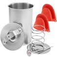 thumbnail image 1 of Ham Maker with ℉/℃ Cooking Thermometer and Silicone Kitchen Mittens Stainless Steel Meat Press Mold Reusable Deli Meat Press for Homemade Deli Meats Silver-silver-, 1 of 9