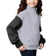 thumbnail image 5 of Cute Sweatshirts for Teen Girls Girls Fuzzy Hoodies Half Zip Pullover Sweatshirt Outwear Coat with Pockets, 5 of 6