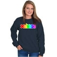 thumbnail image 5 of XOMG POP Neon Glow Rainbow Logo Women Crewneck Sweatshirt Brisco Brands L, 5 of 6