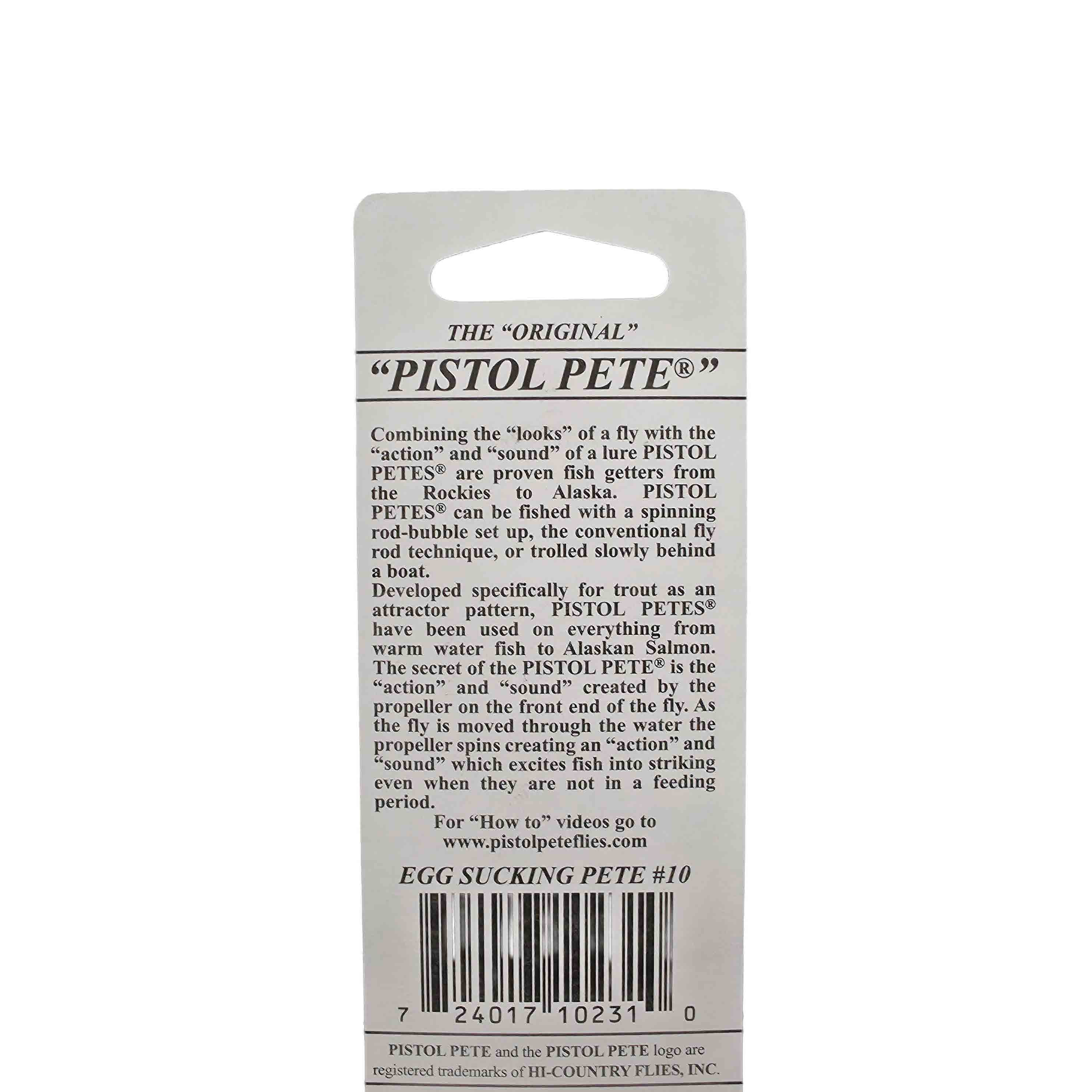 Pistol Pete's Hi-Country Spinner Flies Universal Fishing Lure, Egg Sucking, Size 10 , 2-pack