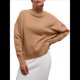 thumbnail image 1 of Suéteres de Cuello Alto para Mujer, Corte Holgado, para Otoño e Invierno. Camello L, 1 of 6