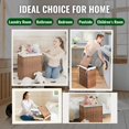 thumbnail image 3 of CASEMIOL 26.4 Gallon Laundry Basket with Lid, Rattan Clothes Laundry Hamper with Removable Liner Bag, Machine Washable Linen Bags, Foldable Large Laundry Basket, 3 of 13