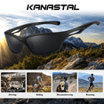thumbnail image 5 of KANASTAL Sport Sunglasses for Men Women Wrap Around Polarized Sun Glasses with UV400 Protection for Driving Fishing Hiking(Black), 5 of 8
