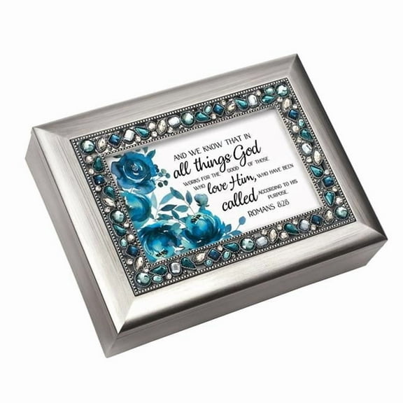 Cottage Garden JM528SC 6 x 4 in. We Know That In All Things God Romans 8-28 Music Box