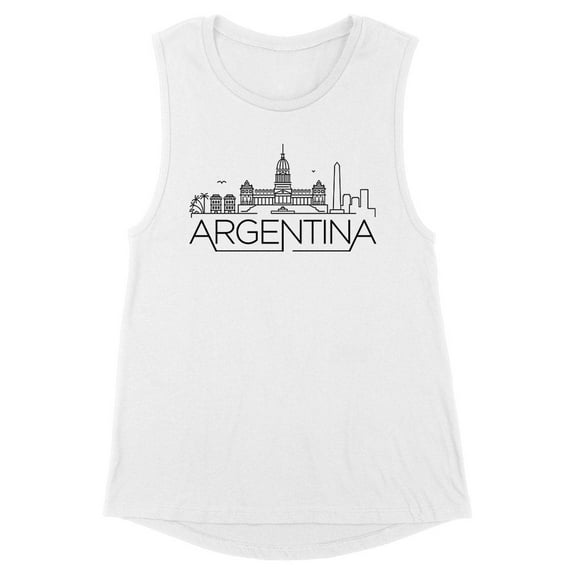 Skyline Argentina Women's Muscle Tank Large White