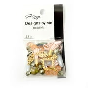 Jesse James Buttons Mini Mix Succulent Garden Beads, Sewing Fastener Beads, Multi Color, Unisex, 34 Pcs.