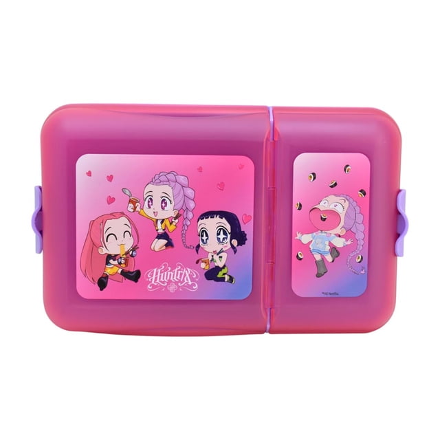 Recipiente Fun Kids de Alimentos con Divisiones de Plastico Guerreras Kpop