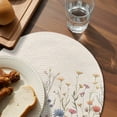 thumbnail image 3 of Spring Floral Round 15 Inch Placemats Set of 2, Watercolor Rustic Summer Botanical HeatResistant Non Slip Place Mats for Dining Table, Wipeable Braided Kitchen Table Mats for Housewarming, 3 of 9