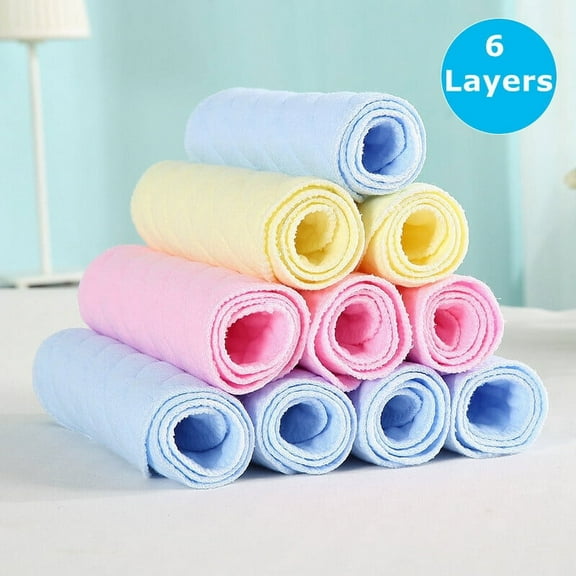 10 Pack Muslin Burp Cloths Baby Burp Clothes for Boy Girls 100% Cotton Large 18''X7'' 6 Layers Thicken Super Soft Absorbent(10 Pack, Pink)