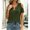 Army Green, variant on Off Shoulder Tops for Women Short Sleeve T Shirts Casual Cut out Ring Keyhole Neck Shirts Dressy Casual Summer Blouses