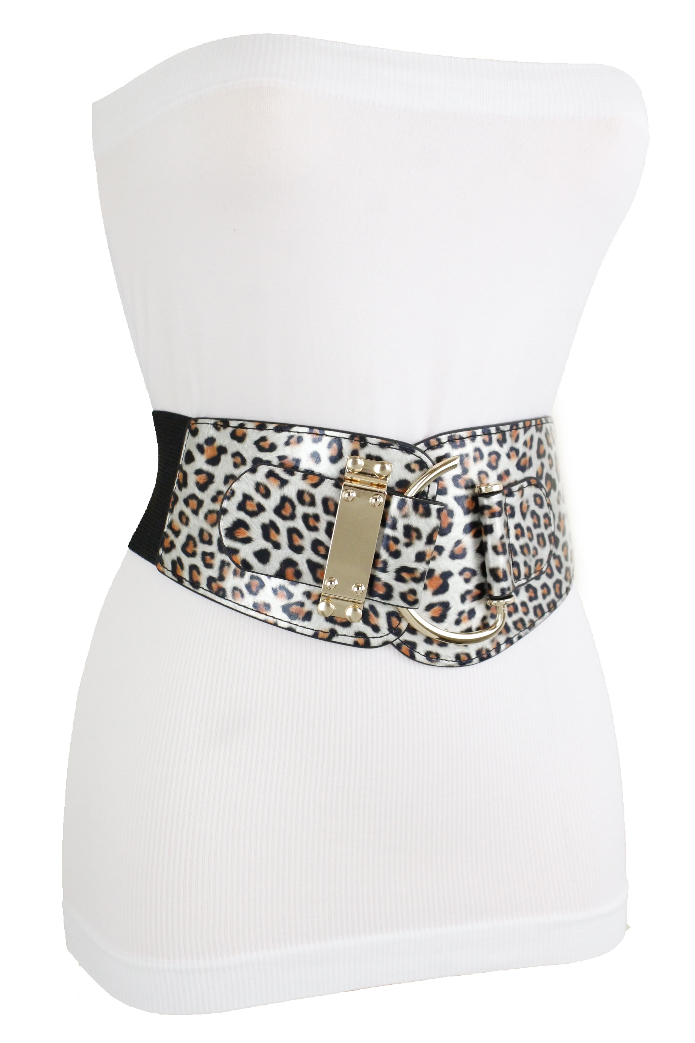 Wide leopard shop print waist belt