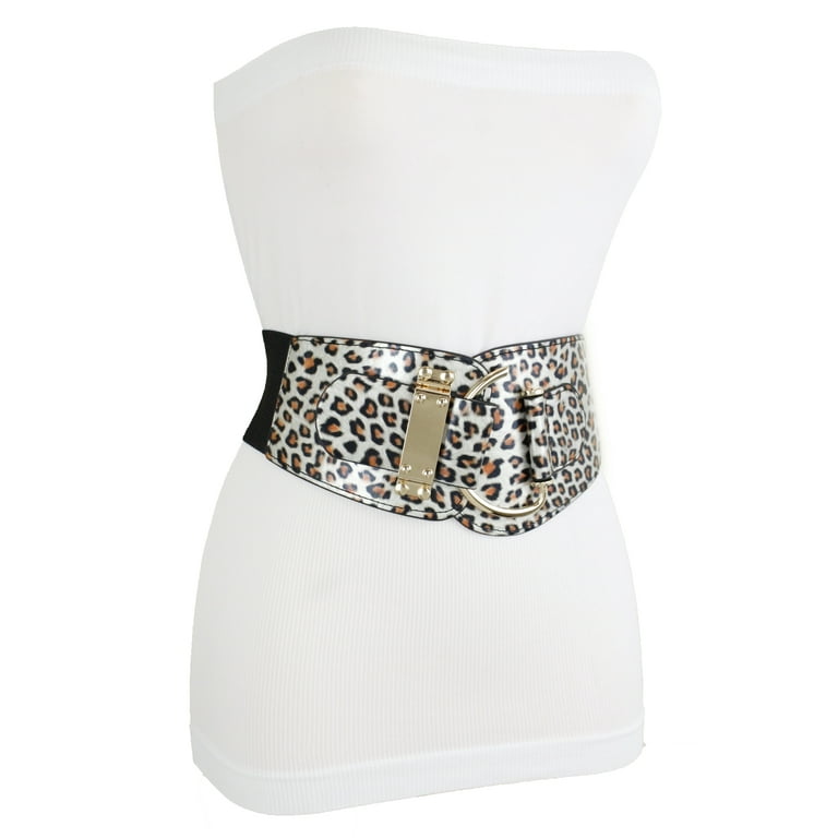 Animal print faux fur elastic belt, Accesorios