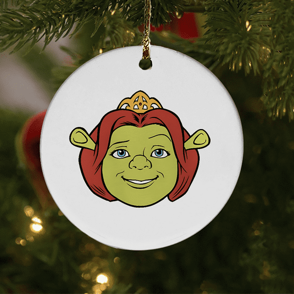 Juxt Shrek Ornament Big Face Fiona, Ceramic Ornament