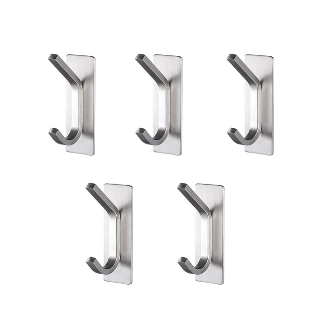 Bewildely Paquete de 5 ganchos para toallas, acero inoxidable, gran capacidad de carga, colgador de toallas de acero inoxidable multiusos Juegos de accesorios de baño verdaderas cualidades