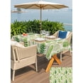 thumbnail image 4 of Outdoor Tablecloth with Umbrella Hole and Zipper, Spring Leavse Rectangle Table Cloth 60x84 Inch Waterproof Tablecloth, Pastoral Garden Botanical Rustic Burlap Picnic Table Cover for Patio Camping, 4 of 7
