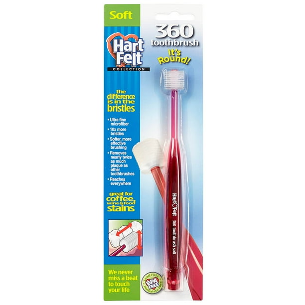 Hartfelt Brilliant Soft Toothbrush With 360 Degrees Of Bristles Red Easy Gentle Effective Brushing Hartfelt Brilliant Soft Toothbrush