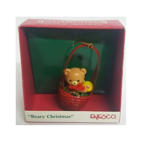 Vintage 1989 Enesco Small Wonders Miniature Ornaments Beary Christmas