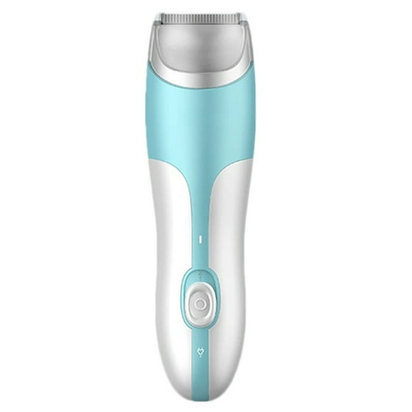 Cortapelos eléctrico automático para bebés, con succión, impermeable y silencioso (blanco y azul cielo)
