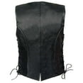 thumbnail image 2 of Milwaukee Leather SH2045 Women's Black Thin Braid Leather Side Lace Motorcycle Rider Vest- Front Snap Closure Small, 2 of 3