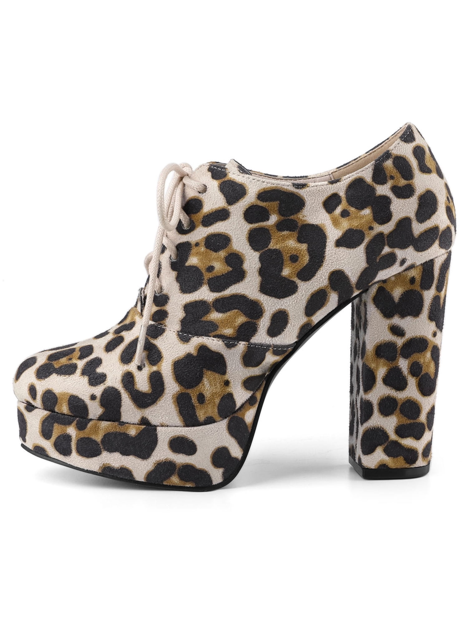 Leopard platform ankle boots Clearance